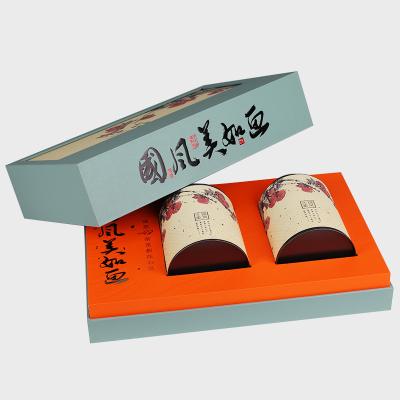 China Recyclable Custom Packaging Magnetic Lid Tea Jars Boxes Cardboard Paper Luxury Tea Gift Box for sale