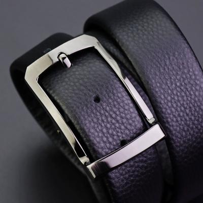 China Business High Quality Pin Buckle Full Grain Cowhide Men Genuine Leather Belts for sale