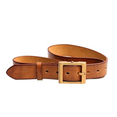 China Vintage Top Layer Cowhide Leather Belt Designer Casual Dress Handmade Men Belt for sale