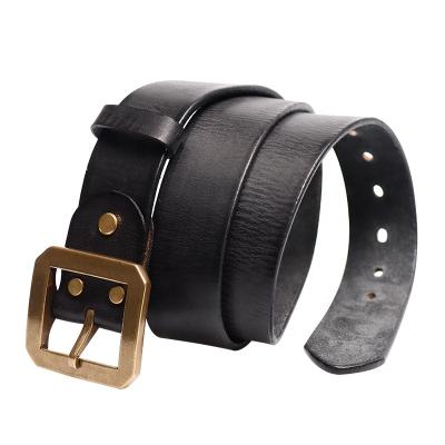 China Vintage Top Layer Cowhide Leather Belt Designer Casual Dress Handmade Men Belt for sale