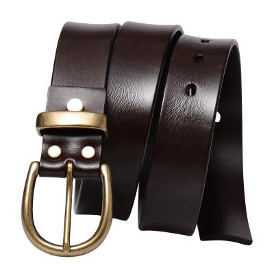 China Handmade Genuine Handmade Vintage Leather Belt 3.8 Cm Lengths 105-135Cm On Sale for sale