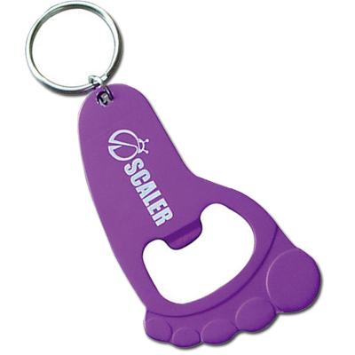 China Cheap Europe Keychain Manufacturer Customized Foot Shape Metal Beer Wine Aluminum Bottle Opener for sale