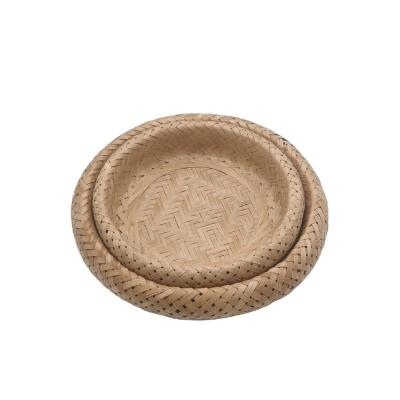 China Viable handmade natural round bamboo basket/weaving bamboo fruit basket/woven basket for storage vegetable for sale