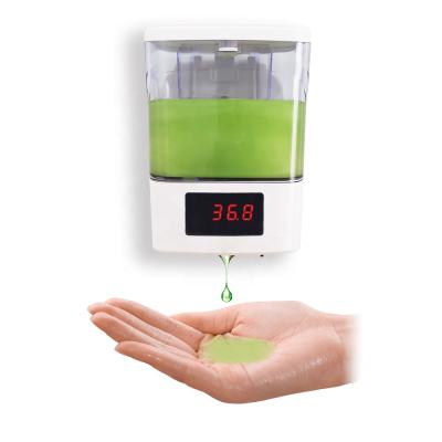 China Automatic Foam Soap Dispenser 6 Tongues K9 Sensor 700ml Drop Liquid Sanitizer Dispenser With Temperature for sale