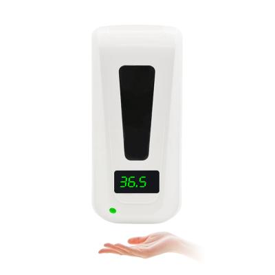 China New 2000ml 2400ml Smart Touchless Soap Liquid Alcohol Foam Soap Dispenser Body Temperature Thermometer Automatic Aispenser For Sanitizer Gel for sale