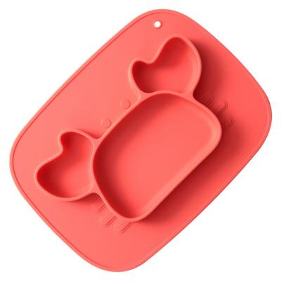 China Transient Cheap Hot Selling Silicone Baby Serving Dish Good Quality Spoon Fork Set Silicone Baby Serving Dish for sale