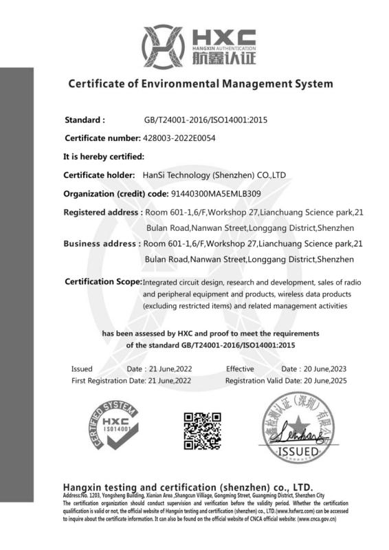 ISO14001 - Hansi Technology (shenzhen) Co., Ltd.