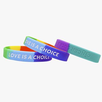 China Company Customized Printing LOGO Silicone Wristband Embossed Debossed Custom Cheap for sale