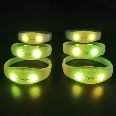 China Light By Controller Wireless Wedding Decoration LED Light Up Party Wristband DMX Control LED Flashing Bracelet for sale