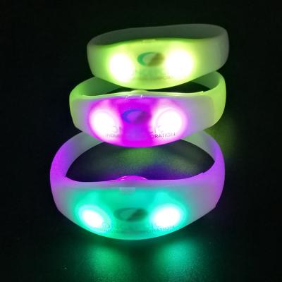 China Light up by Wireless Controller Bar Giveaway Light Up Event Wireless LED Luminous Wristband Party Remote Control Wristband for sale