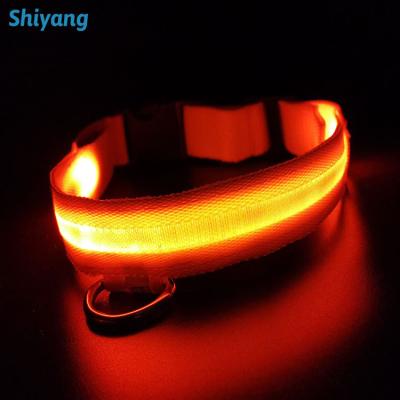 China Free Sample S M L Size Dog Collar LED Flashing DETACHED Light LED Custom Dog Collar for sale