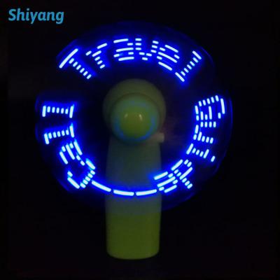 China Promotion Wholesale Custom LOGO Gift Mini Portable Fan Mini Fan LED Display Portable LED Message Fan for sale