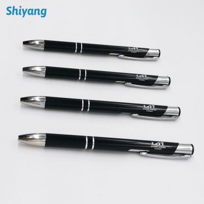 China Cheap metal pen custom LOGO click business gift advertising laser LOGO ballpoint pen for sale