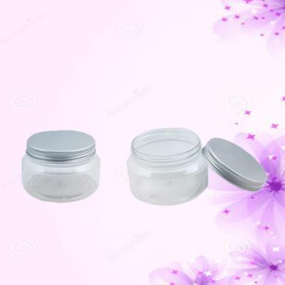 China Hot Sale 150ml Cosmetic PET Cream Jar With Aluminum Cap For Cosmetic Skin Care Packaging JAR-64 for sale