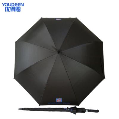 China Sun/Rain/Promotion/Event/Advertisement With Logo Cheap Promotion Customized Logo Big Automatic Black Golf Rain Upright Umbrella 30inch 8k Windproof On Sale for sale