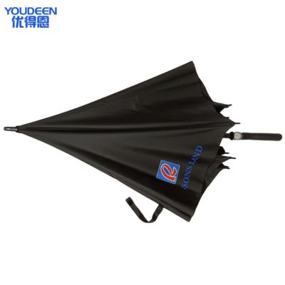 China Sun/Rain/Promotion/Event/Advertisement With Logo Customized 30inch 8k Automatic Big Black Golf Rain Straight Umbrella Windproof On Sale for sale