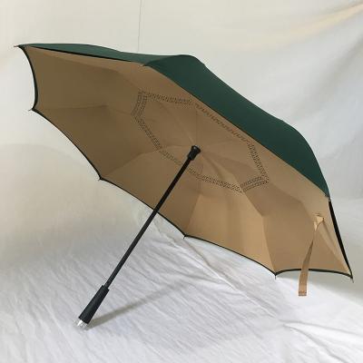 China Reverse Light Umbrella Logo LED Brand Umbrella Invert Manufacture With Light Color Changing Funtion for sale