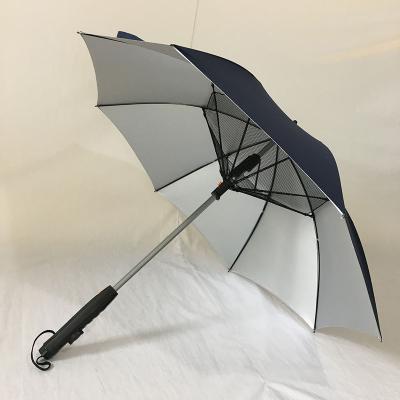 China Upright Umbrellas Water Jet Cooling Air Conditioning Fan Umbrella With Safe Screen Mesh for sale