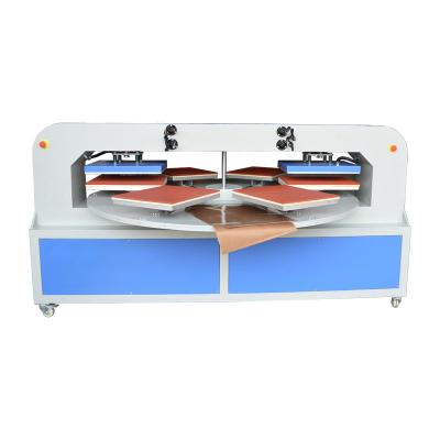 China Automatic Garments Carousel 2 Heads With 6 Pallets Sublimation Heat Press Machine With 40*60cm Plate For T-shirt/Cloth/Polo Bags/Tank Top for sale