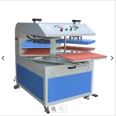 China Automatic Rotary 3 Pallet Garments Sublimation Heat Press Machine With Top Heating& Cooling System For Polo Shirt/Jersey/Sportswear for sale