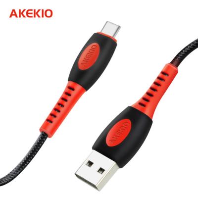 China MP3/MP4 original factory wholesale PVC mobile data line akekio player UC09 type-c akekio fast charging IP 2.4A USB cable V8 for mobile phone for sale