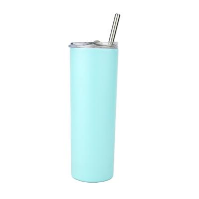 China 20oz Disposable Travel Cup Regular Coffee Car Vacuum Double Wall Powder Coated Stainless Steel Wine Tumbler Insulated Water Bottles for sale