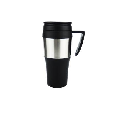 China 2021 Xinduo factory direct 16oz disposable cup cheap plastic inside stainless outside coffee cup with handle for sale