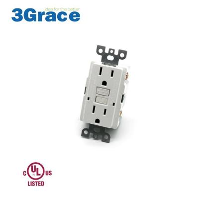 China Durable TS15 Duplex GFCI Electrical Outlet 15A 125V Self Test With Led Indicator for sale