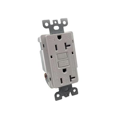 China Tamper WR Outlet Strip American UL943 GFCI 2 USA Electrical Wall Outlet Residential/General Purpose Heavy Duty Double Self-Test Switch for sale