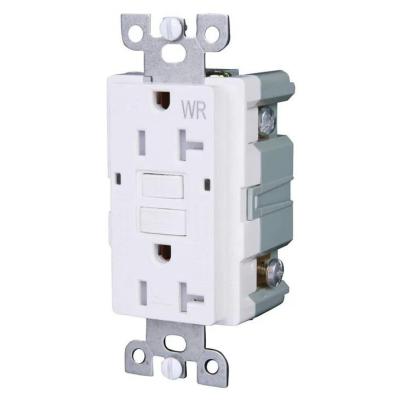 China tamper & Weather Resistant American Self-Test 125V 20Amp WR TR GFI Receptacle Wall Outlet Smart Duplex GFCI Receptacle With Wallplate for sale