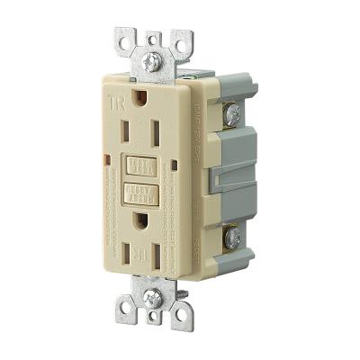 China tamper & American Ivory Duplex Time Resistant 125V 15Amp Self Test Tamper Resistant TR GFI GFCI Wallplate Socket Wall Outlet Receptacle for sale