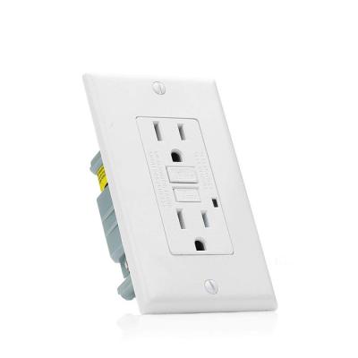 China tamper & Weather Resistant USA American Smart Duplex 125V 15Amp Self Test Tamper Resistant WR TR GFI GFCI Wallplate Socket Wall Outlet Receptacle for sale