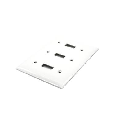 China Polycarbonate Electrical Outlet Cover 3 Strip Unbreakable Outlet Standard Size American Wall Plate for sale