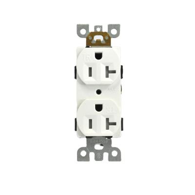 China Durable Duplex Standard Receptacle High Quality Material Wall Outlet With Self-melting Clip for sale