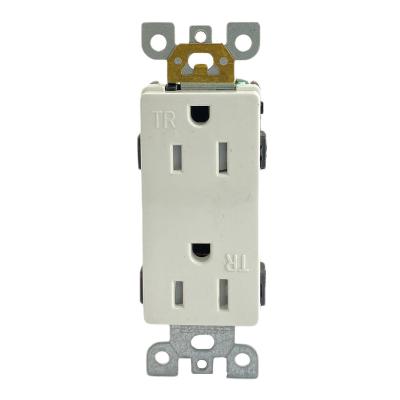 China New Duplex 15 Amp 125V Smart Quad AC Residential / General Purpose NEMA 5-15R Tamper Resistant Plug Outlets Wall Outlet U L Listed for sale