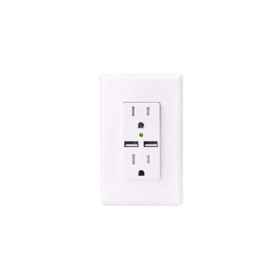 China Newest Durable Selling Excellent Quality USA Multi USB Receptacle Wall Plug White for sale