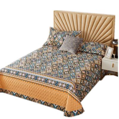 China High quality three piece printed jacquard bedspread set quilted cotton bedspread for bed room. for sale