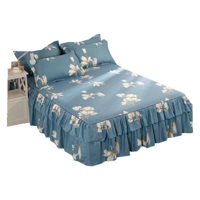 China Anti-dust new Korean popular style skin affinity sanding bed dust-proof skirt cover three-piece set sheets for bed room. for sale