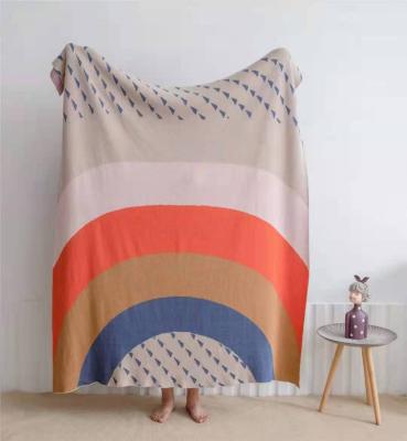 China 2021 Spring And Summer Style Popular Pure Cotton Geometric Pattern Leisure Blanket Travel Blanket Bed Tail Blanket Air Permeable for sale