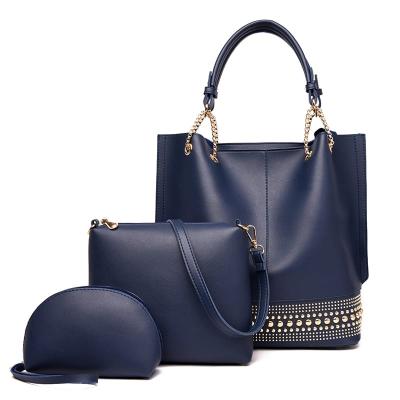 China Daily 2020 newest fashion women bag luxury ladies handbag with 3 bags in one set for sale