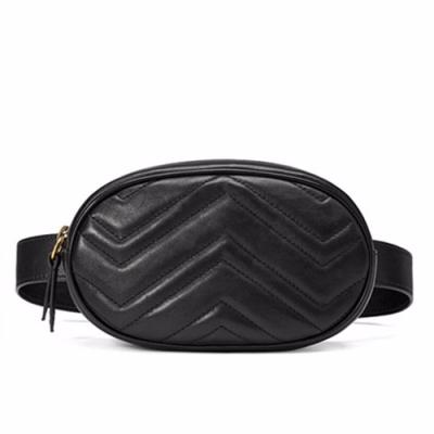 China Water Proof Women Waist Bag Mini Round Belt Bag Fashion Quilted Leather Fanny Pack Pouch for sale