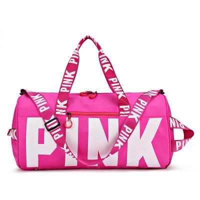 China Fashion Custom Logo Waterproof Gym Sports Luggage Pink Duffel Bag Large Capacity Sports Travel Bag for sale