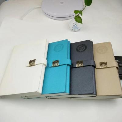 China High Quality Custom Logo Hardcover Business Gifts Triple Loose Leaf Notebook with Metal Button for sale