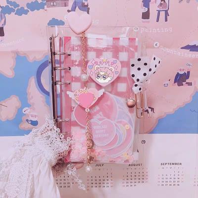 China 2019 new design a6 pink cover diary printed loose leaf notebook with ring binder. for sale