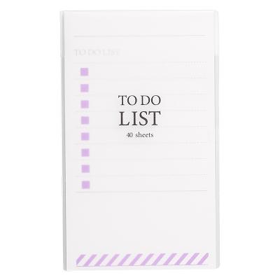 China New Arrival Self Adhesive To Do List Notes Memo Pad Sticky Notepad with Frosted PVC Coating for sale