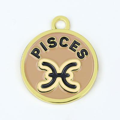 China Suitable for Girls Customized LOGO Mini Size Metal Engraved Tags Gold Pendant Charm for Jewelry Bracelets for sale