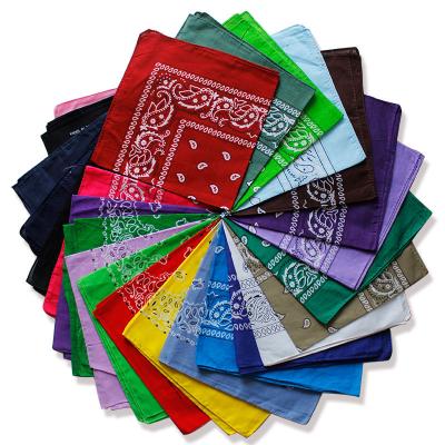 China Multifunctional Custom Cotton Headband Paisley Square Bandana Bandana Headband Bandana Head Face Scarf National Flag Face Neck Scarf for sale