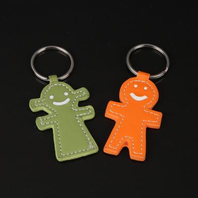 China Custom Keepsake PU Leather Keychains With Stamping Logo for sale