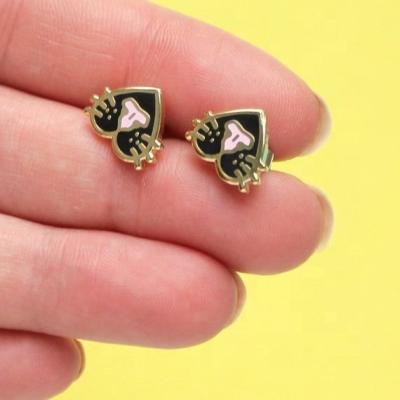 China Custom Stud Earring Enamel Earrings Casual/Sporty Soft Silver Stud Earring With Logo for sale