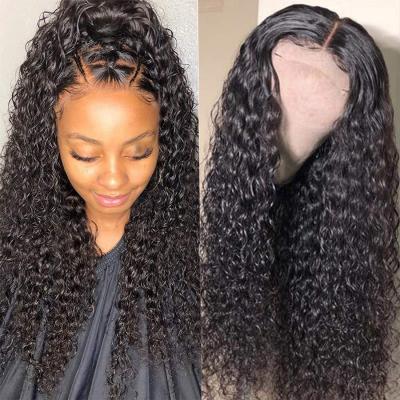 China Cheap Factory Price Water Wave Virgin Silky Straight 13X6 Lace Front Wig, 100 Virgin Remy Hair Wig, New Curly 30 Inch Lace Wig for sale